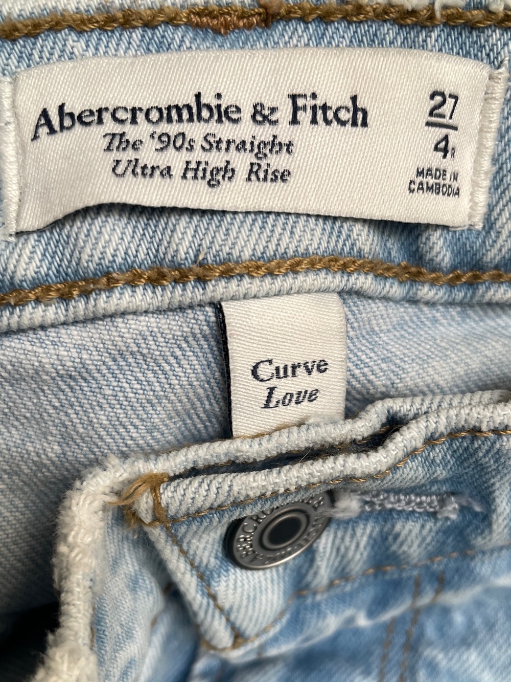 Abercrombie & Fitch size 27 the 90s straight ultra high rise Jeans - Picture 7 of 7